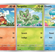 The three starter Pokemon cards.